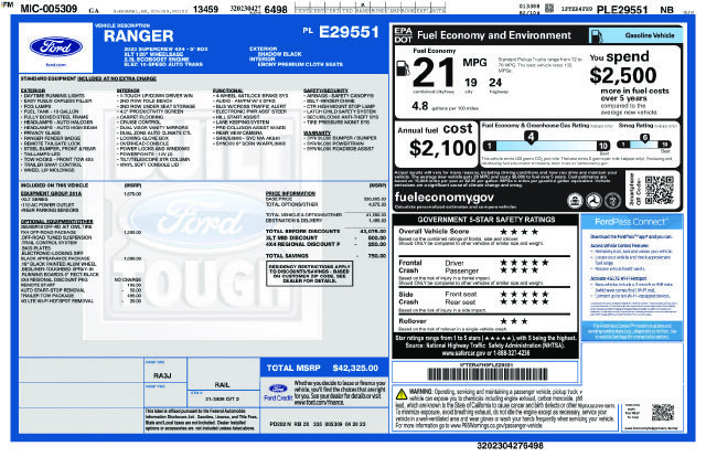 Used 2023 Ford Ranger XLT w/ Equipment Group 301A Mid AWD/4WD image 6