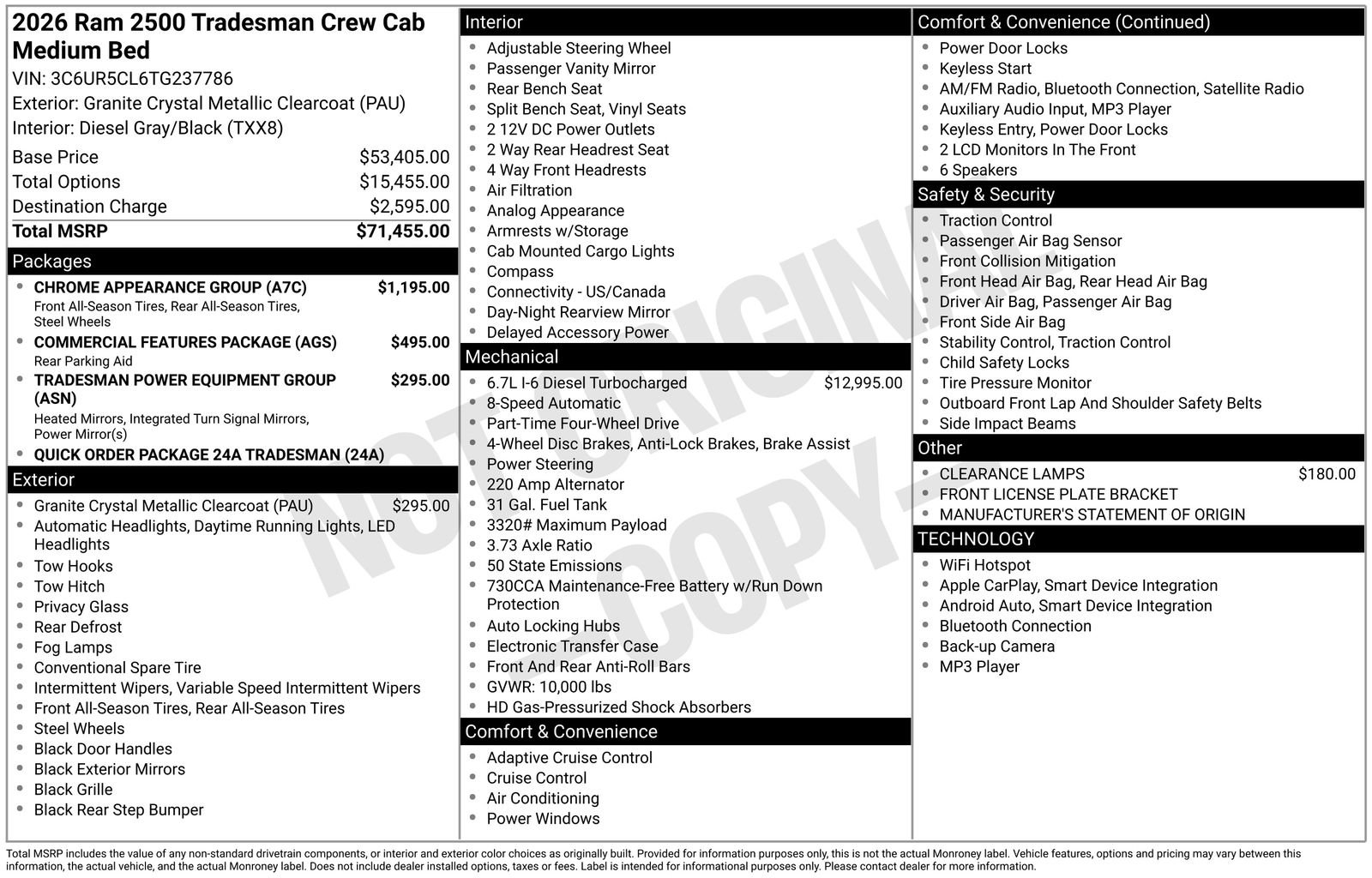 New 2026 RAM 2500 Tradesman w/ Chrome Appearance Group AWD/4WD image 26