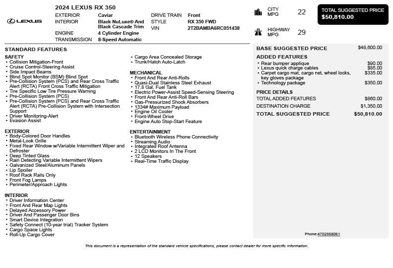 Used 2024 Lexus RX 350 FWD w/ Technology Package image 3