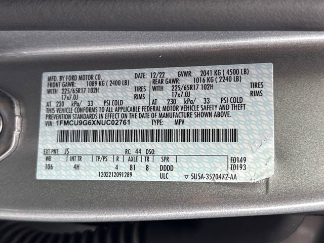 Used 2022 Ford Escape SE w/ Cold Weather Package AWD/4WD image 23