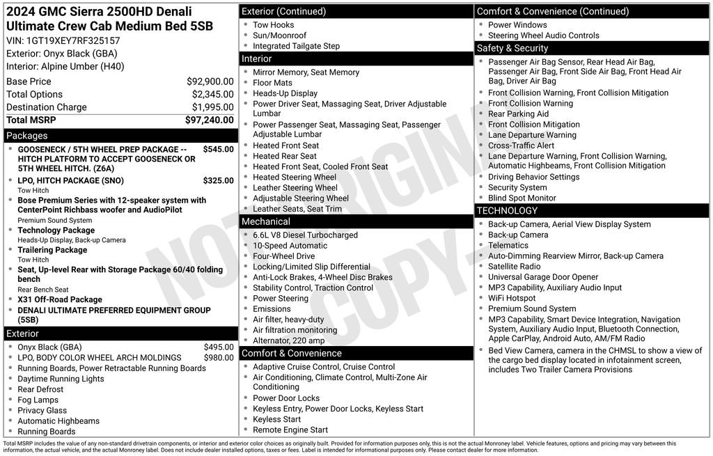 Used 2024 GMC Sierra 2500 Denali Ultimate AWD/4WD image 10