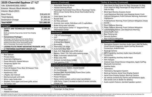 Used 2025 Chevrolet Equinox LT w/ Safety and Technology Package FWD image 15