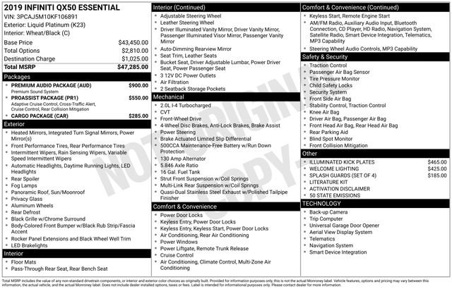 Used 2019 INFINITI QX50 Essential w/ Premium Audio Package image 18