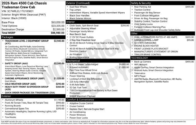 New 2026 RAM 4500 Tradesman AWD/4WD image 27