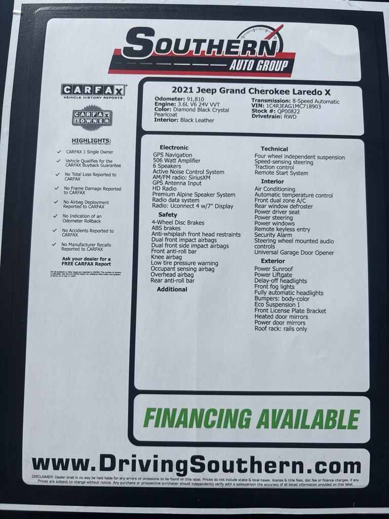 Used 2021 Jeep Grand Cherokee Laredo X RWD image 31