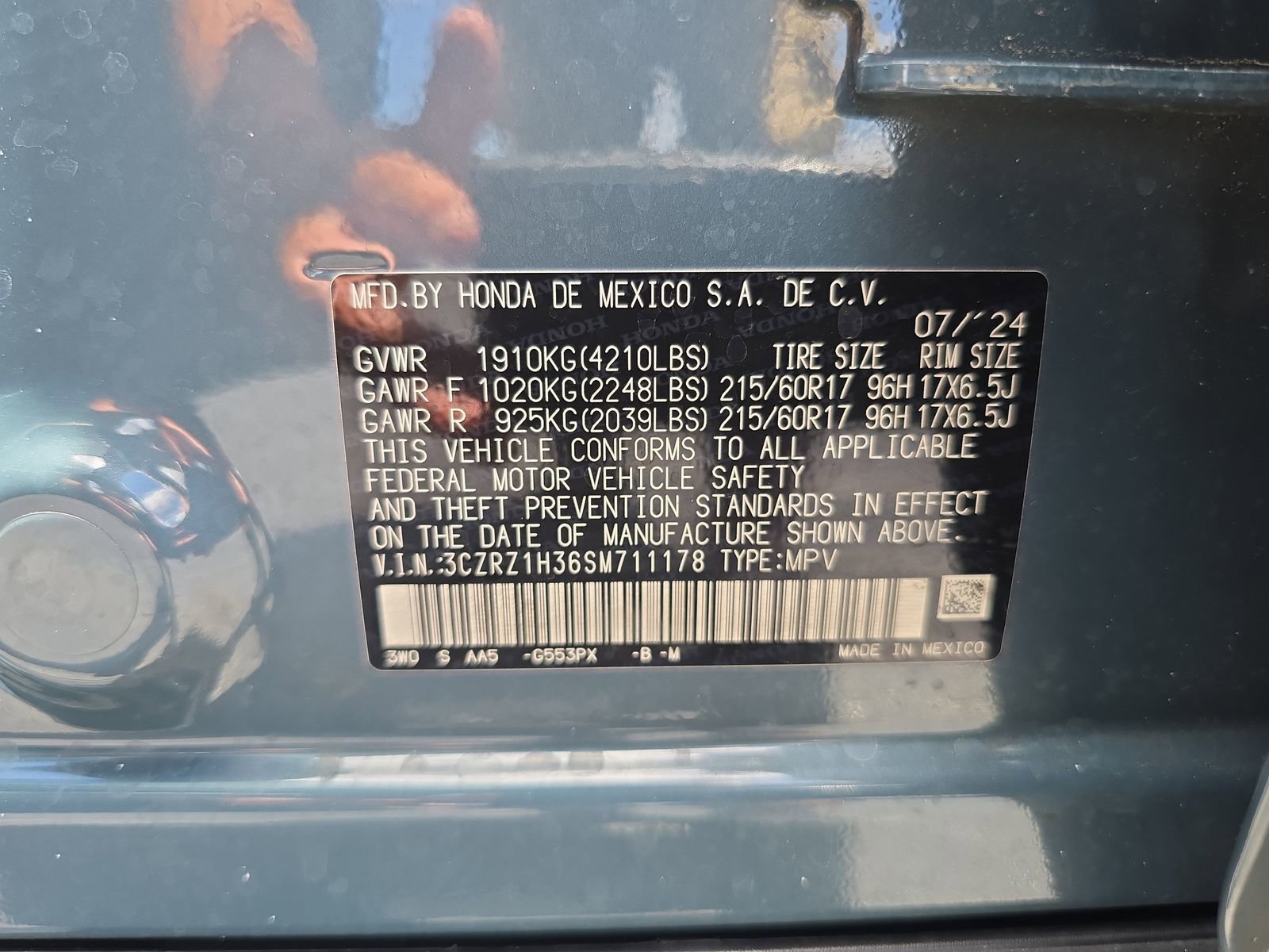 Certified 2025 Honda HR-V LX image 28