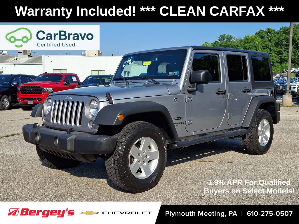 Used 2018 Jeep Wrangler Unlimited Sport S AWD/4WD image 1