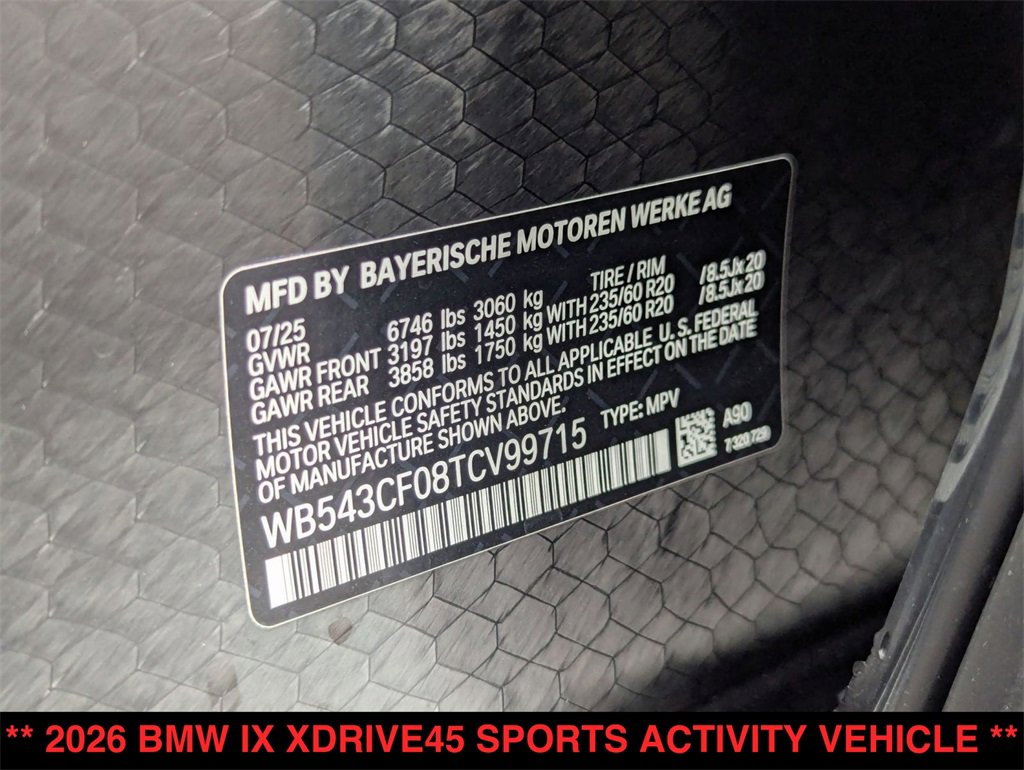 New 2026 BMW iX xDrive45 image 20