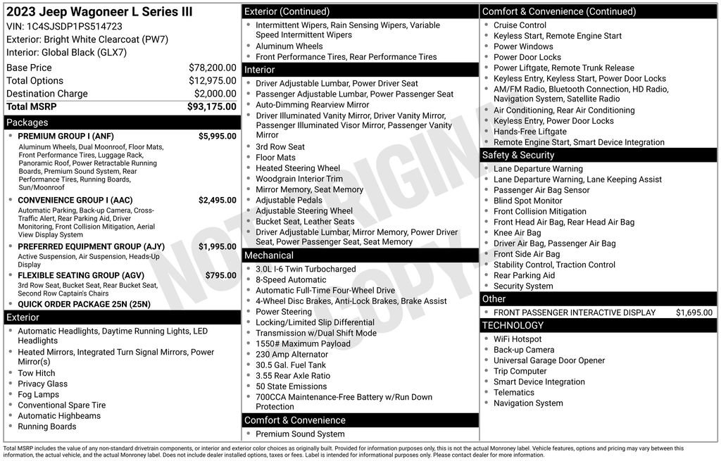 Certified 2023 Jeep Wagoneer L Series III w/ Premium Group I AWD/4WD image 44