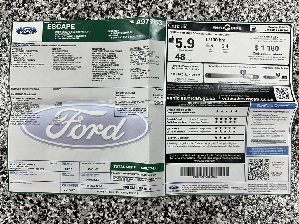 Used 2022 Ford Escape SEL w/ Technology Package AWD/4WD image 61