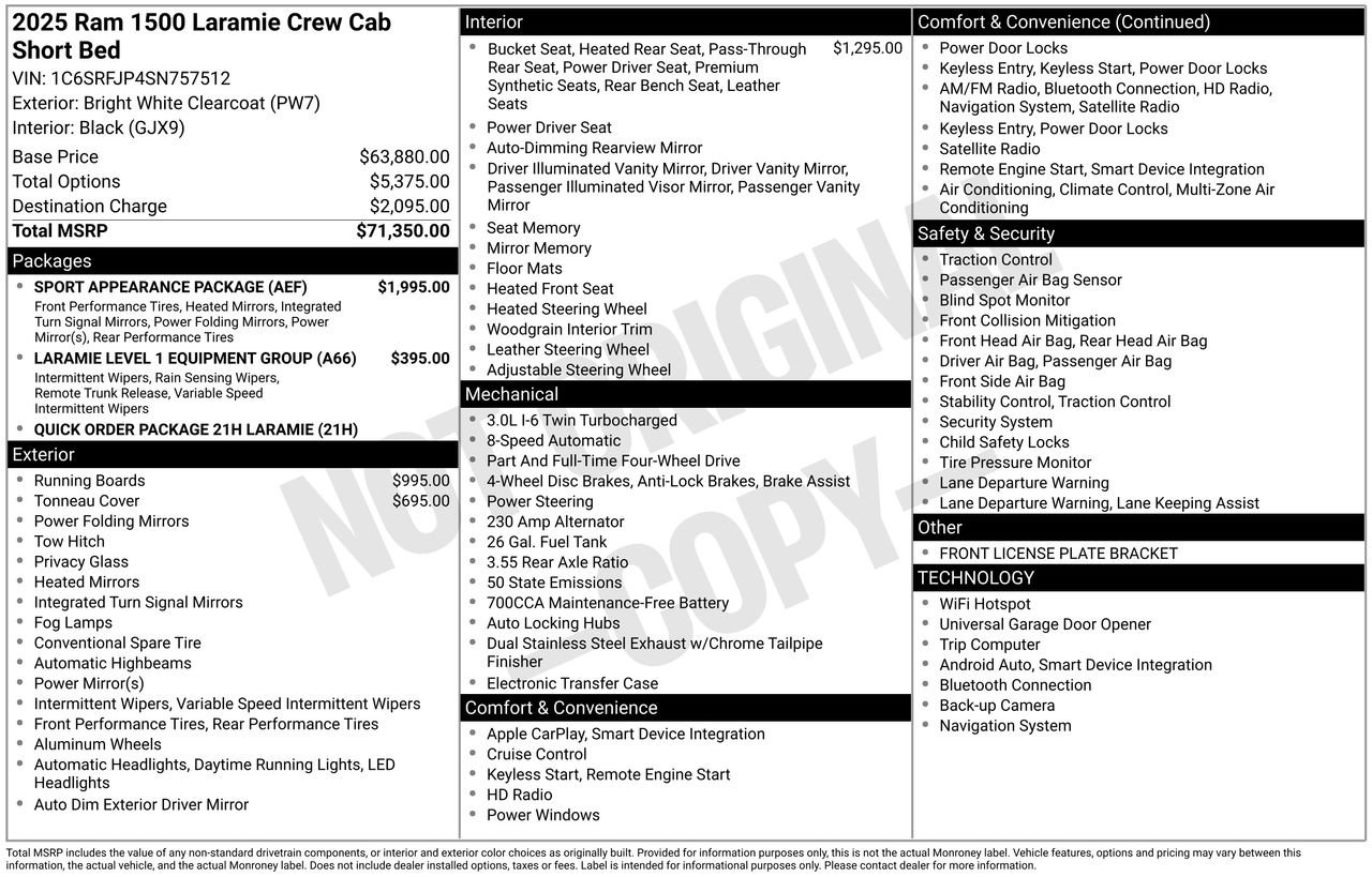 Used 2025 RAM 1500 Laramie w/ Sport Appearance Package AWD/4WD image 39