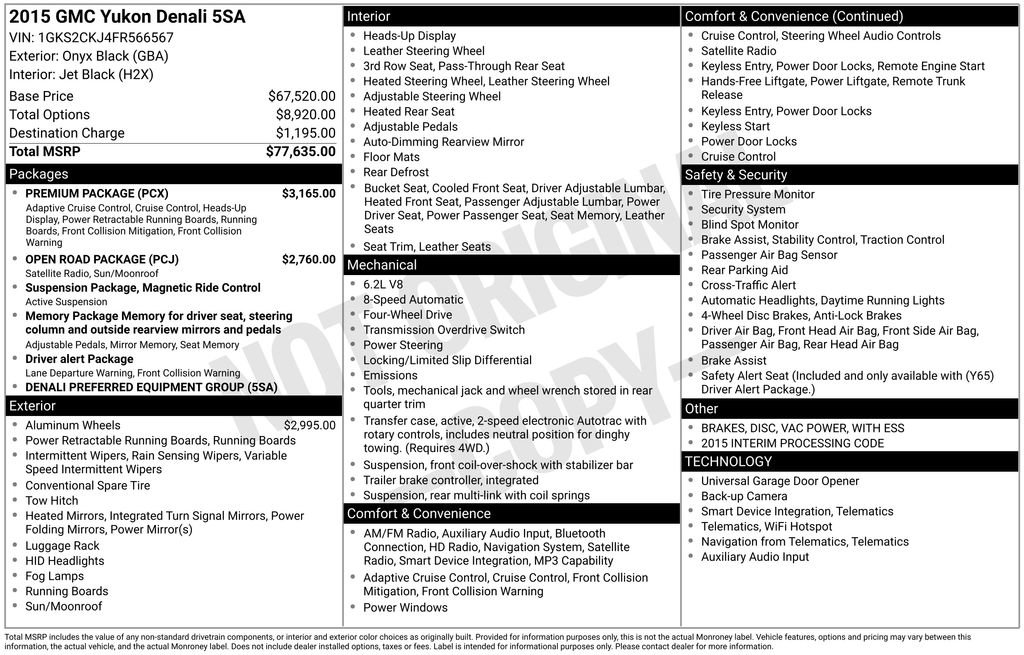 Used 2015 GMC Yukon Denali w/ Premium Package image 5