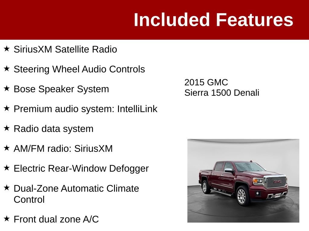 Used 2015 GMC Sierra 1500 Denali w/ Driver Alert Package AWD/4WD image 4
