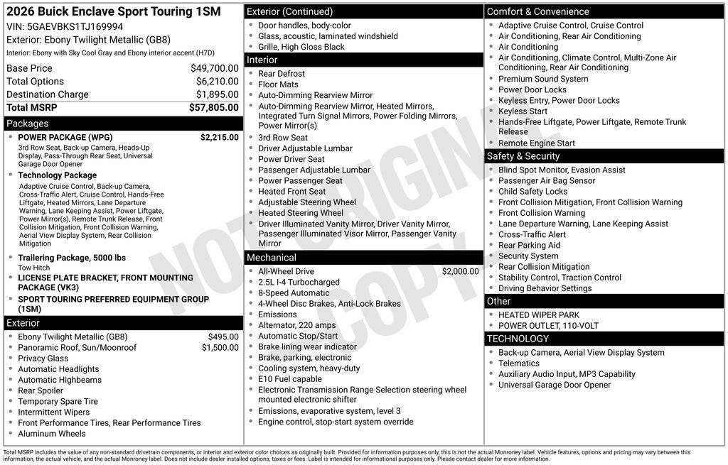 New 2026 Buick Enclave Sport Touring w/ Power Package image 35