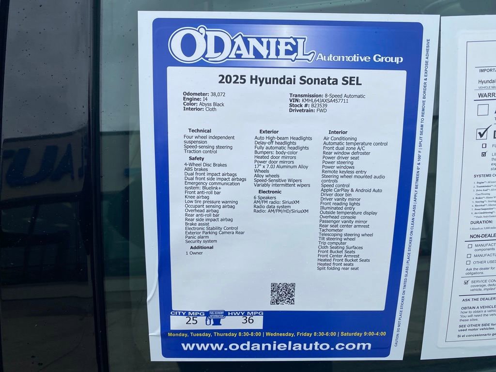 Used 2025 Hyundai Sonata SEL FWD image 27