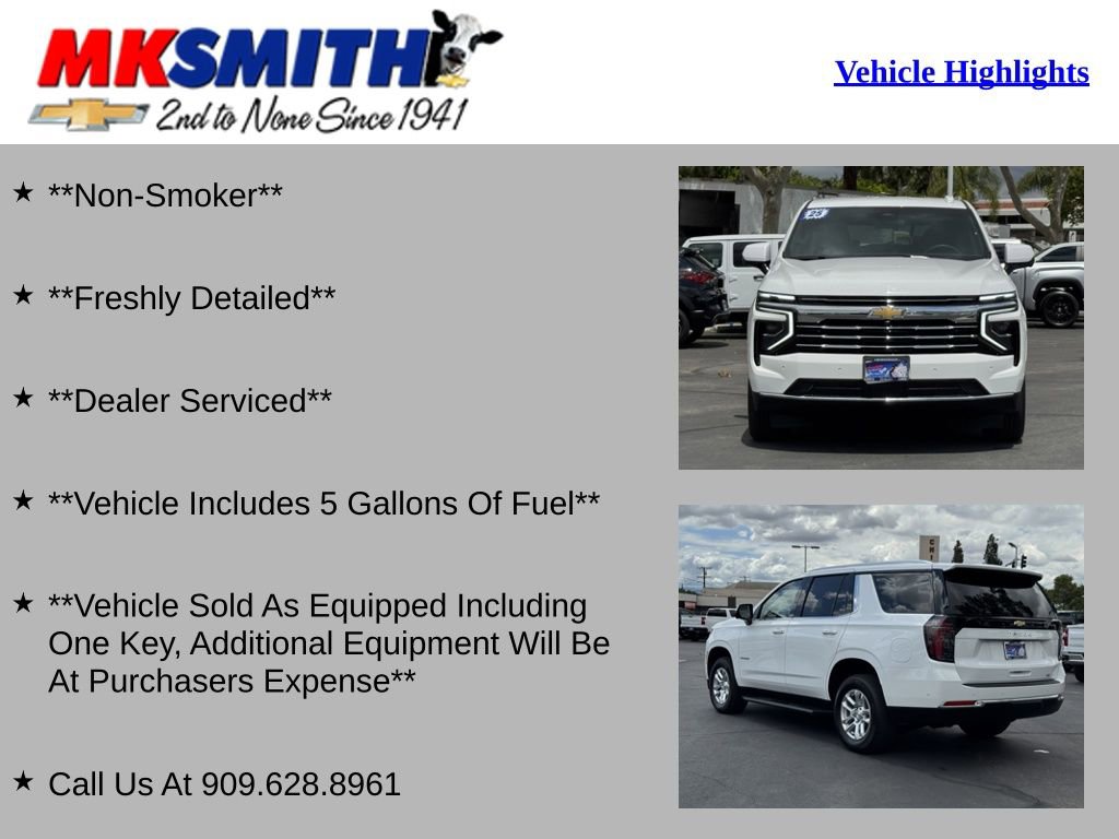 Used 2025 Chevrolet Tahoe LT AWD/4WD image 2