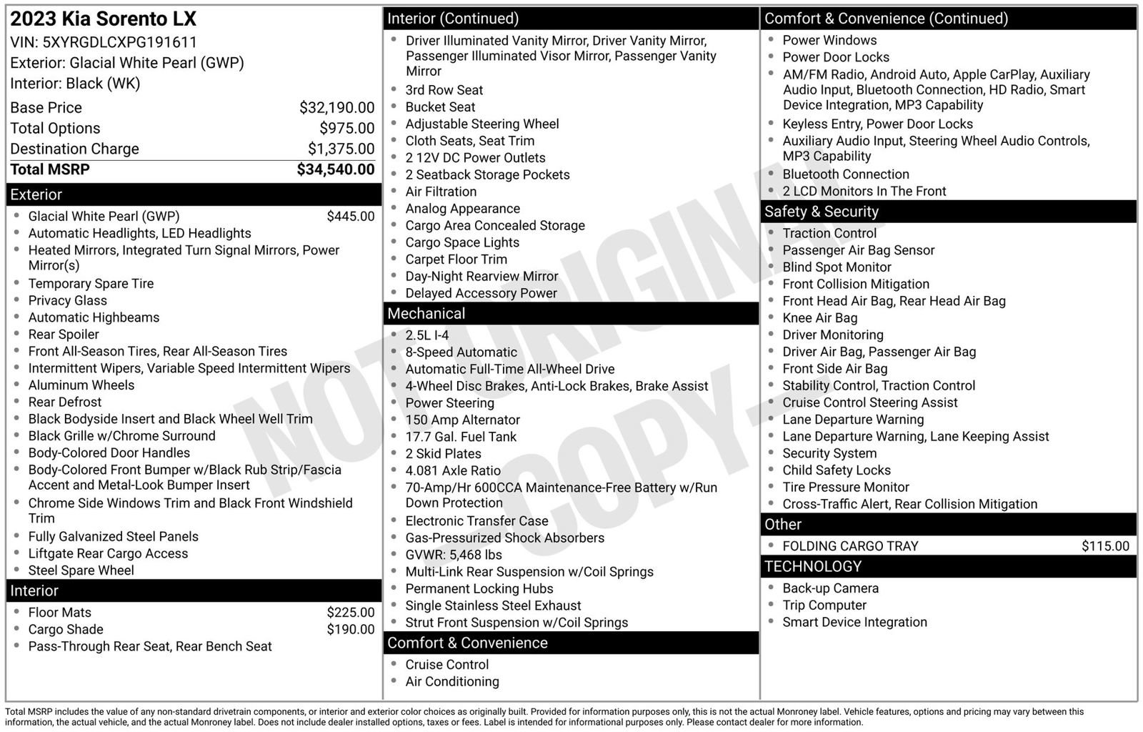 Used 2023 Kia Sorento LX image 3