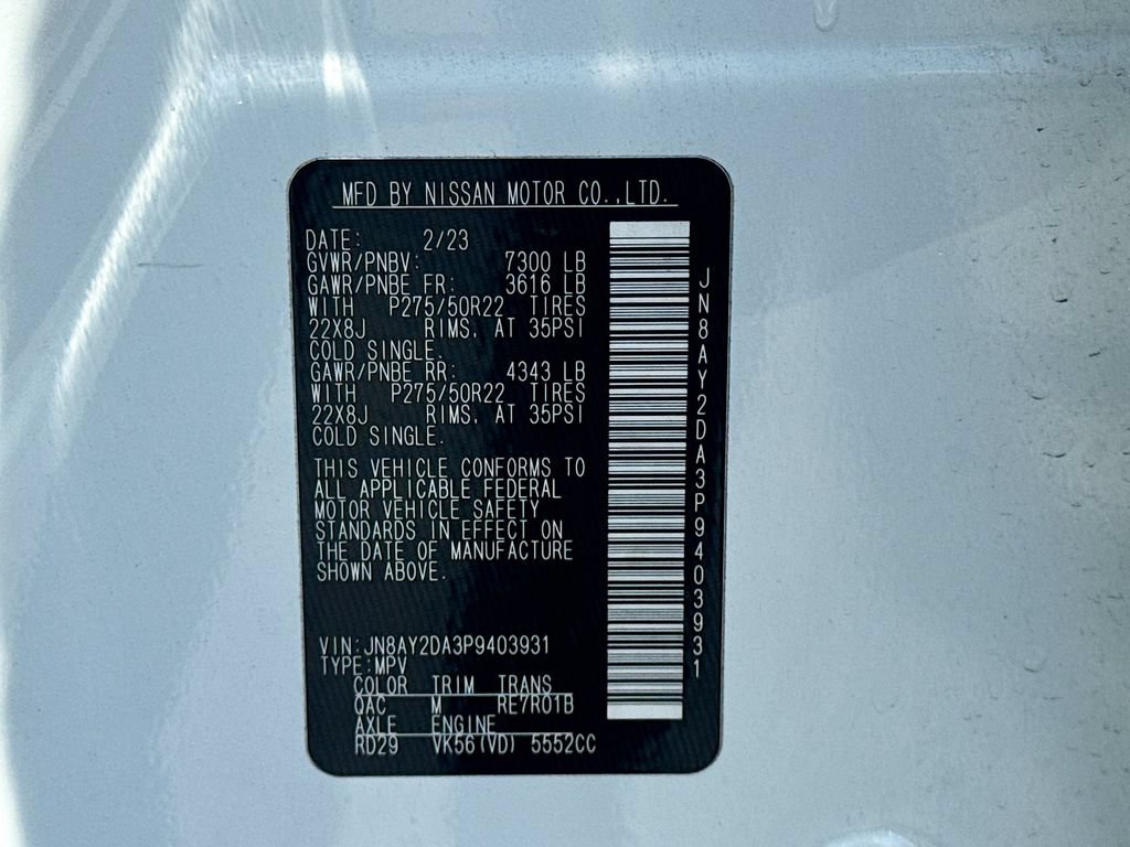 Used 2023 Nissan Armada Platinum w/ Captain's Chairs Package RWD image 37