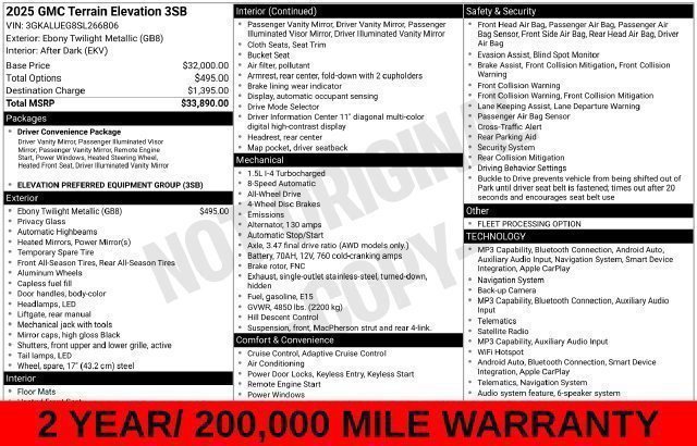 Used 2025 GMC Terrain Elevation AWD/4WD image 30