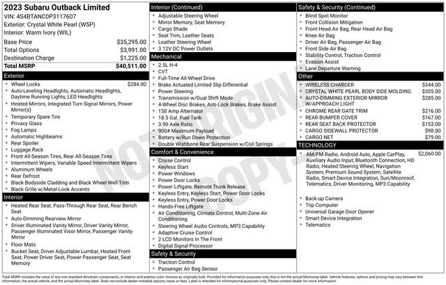 Used 2023 Subaru Outback Limited AWD/4WD image 5