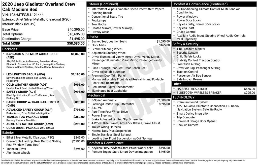 Used 2020 Jeep Gladiator Overland image 6