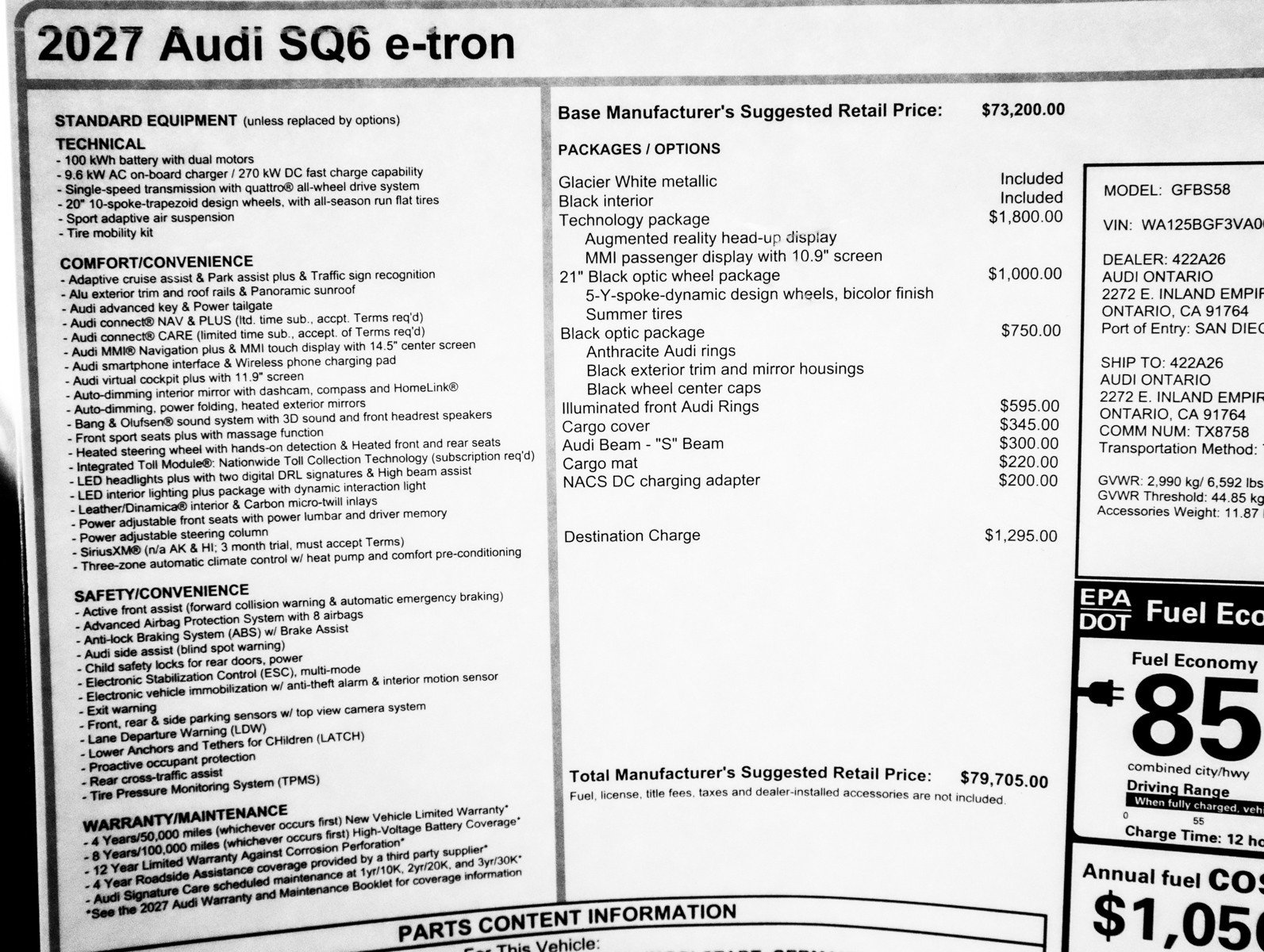 New 2027 Audi SQ6 e-tron Premium Plus AWD/4WD image 30