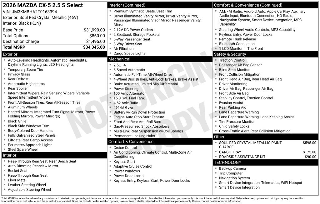 New 2026 MAZDA CX-5 Select AWD/4WD image 3