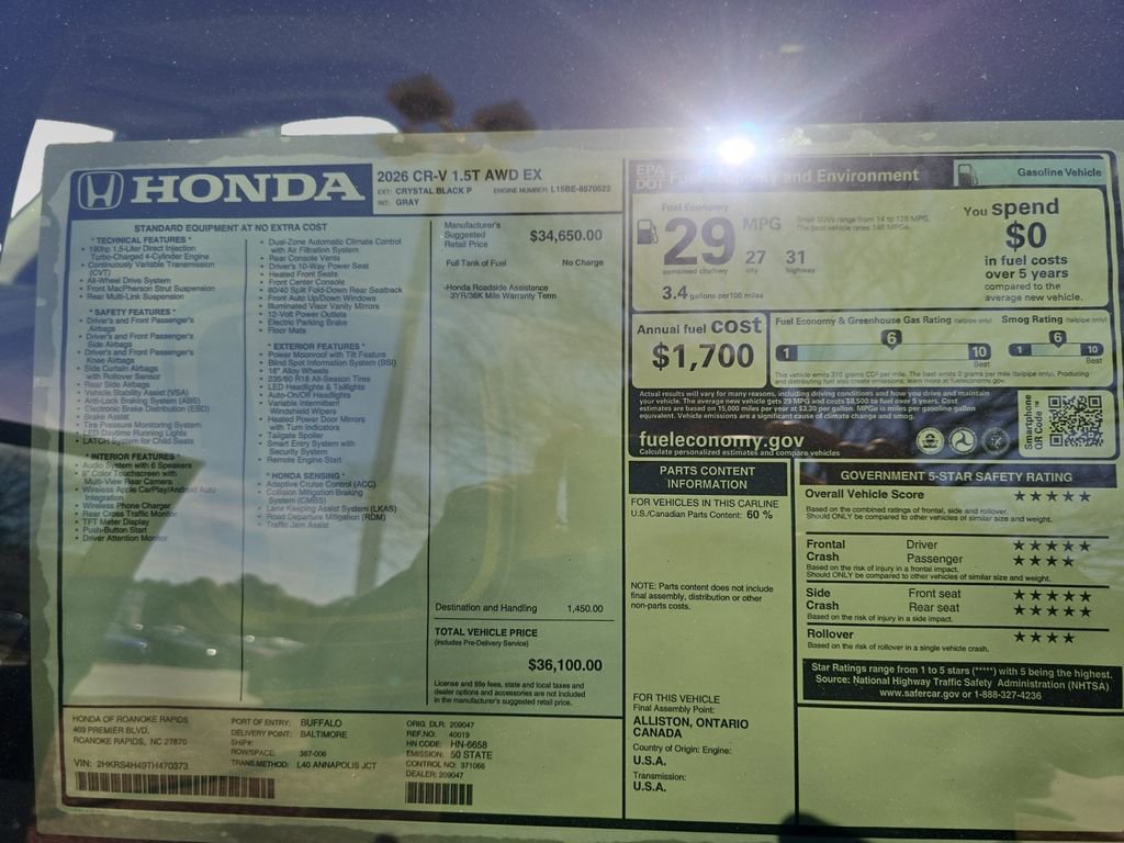 New 2026 Honda CR-V EX image 25