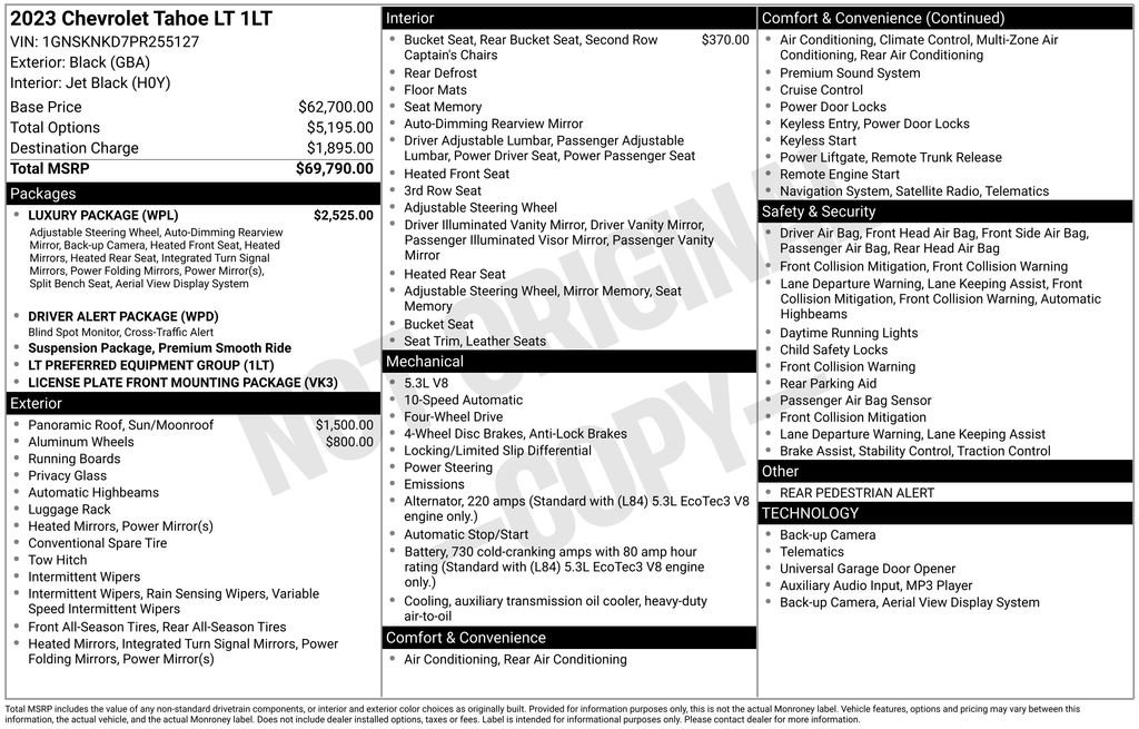 Used 2023 Chevrolet Tahoe LT w/ Luxury Package image 11