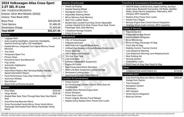 Used 2024 Volkswagen Atlas Cross Sport SEL R-Line AWD/4WD image 37