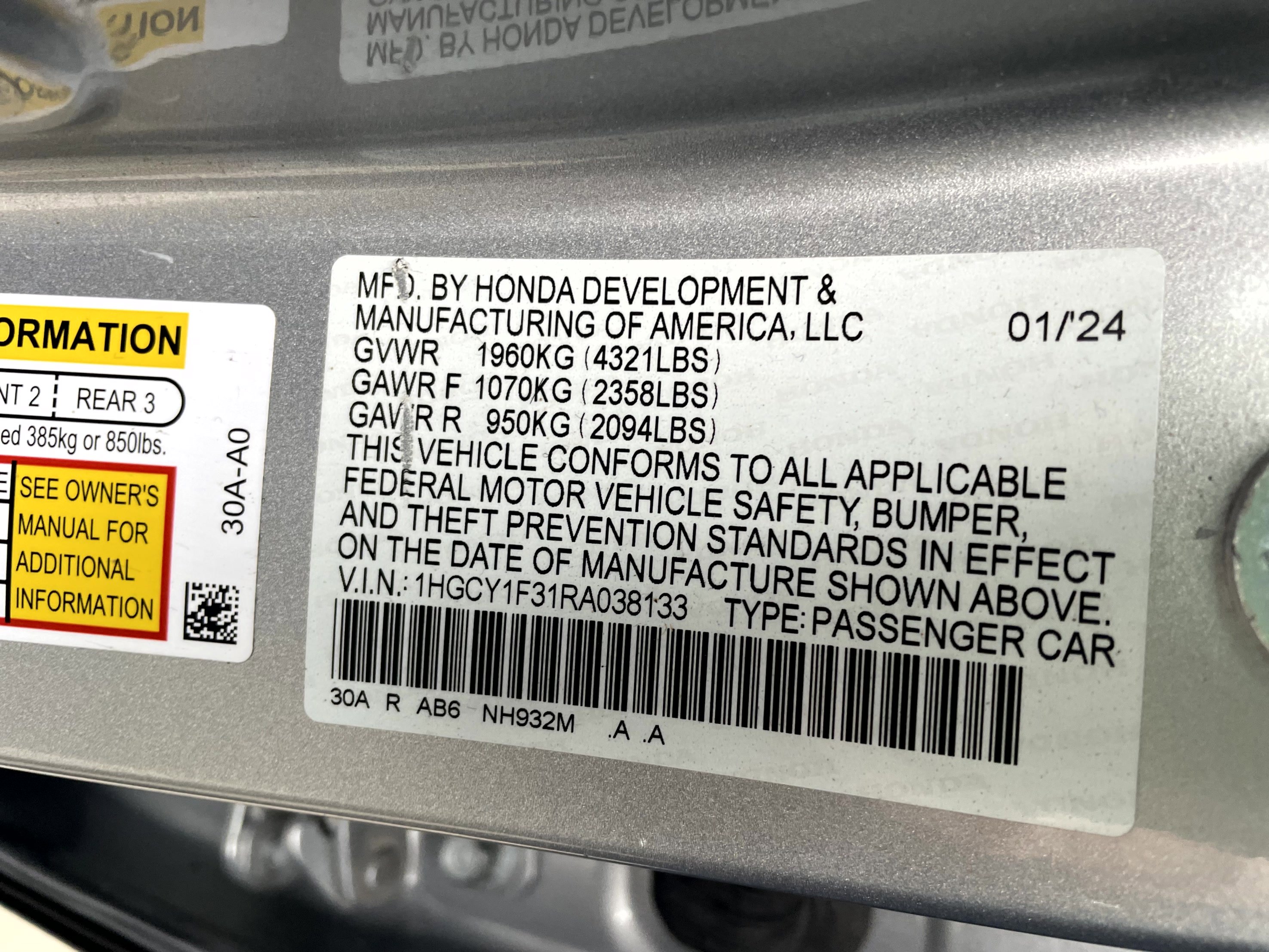 Certified 2024 Honda Accord EX image 24