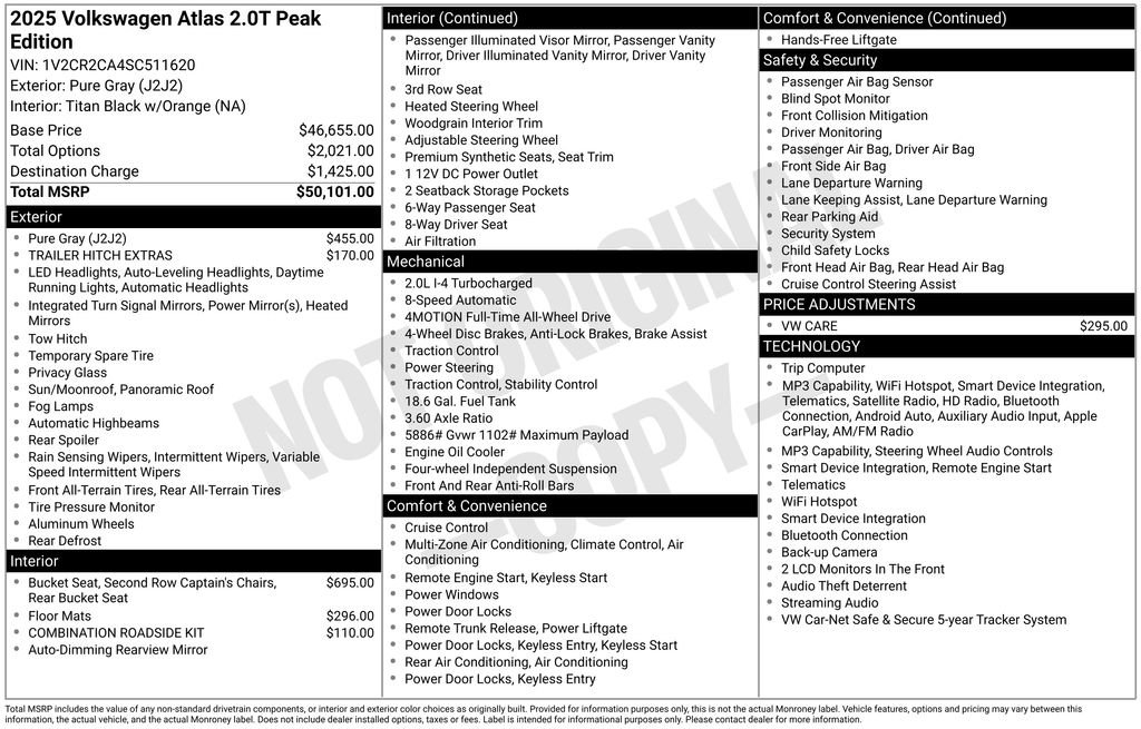 Used 2025 Volkswagen Atlas Peak Edition SE AWD/4WD image 10