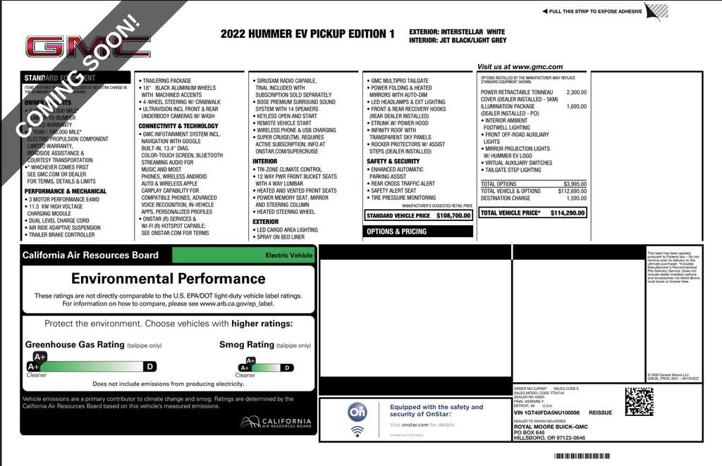Used 2022 GMC Hummer EV Edition 1 w/ LPO, Illumination Package AWD/4WD image 8