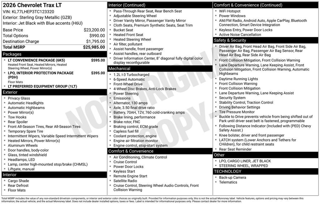 New 2026 Chevrolet Trax LT w/ LT Convenience Package FWD image 4