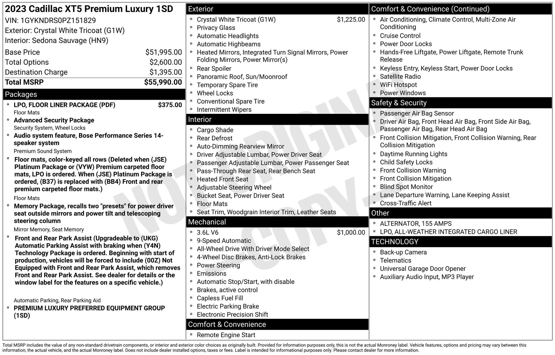 Used 2023 Cadillac XT5 Premium Luxury w/ LPO, Floor Liner Package image 4