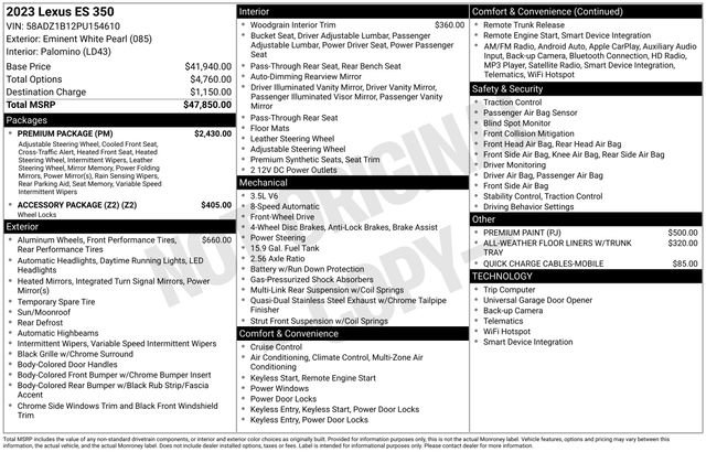 Used 2023 Lexus ES 350 w/ Premium Package image 35