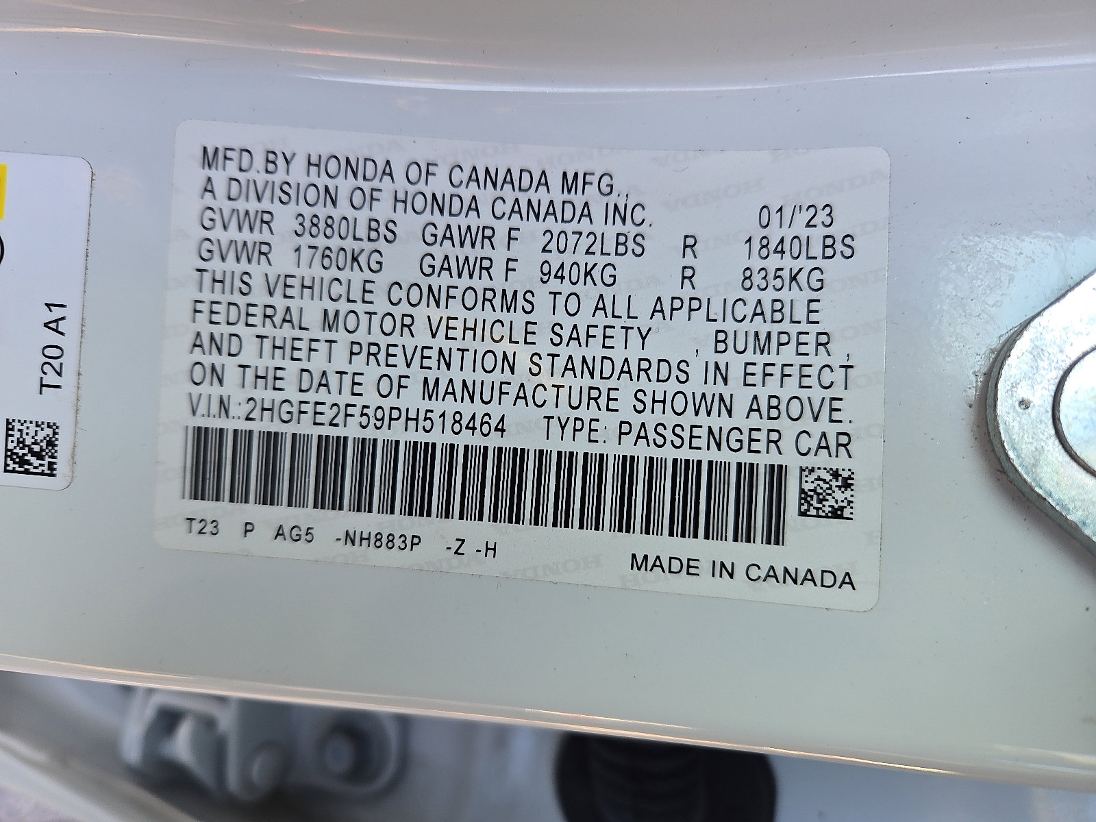 Certified 2023 Honda Civic Sport image 4