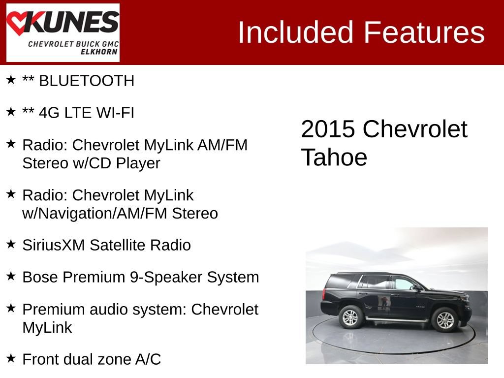 Used 2015 Chevrolet Tahoe LT AWD/4WD image 3