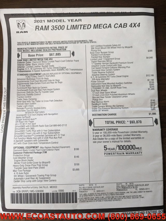 Used 2021 RAM 3500 Limited image 15