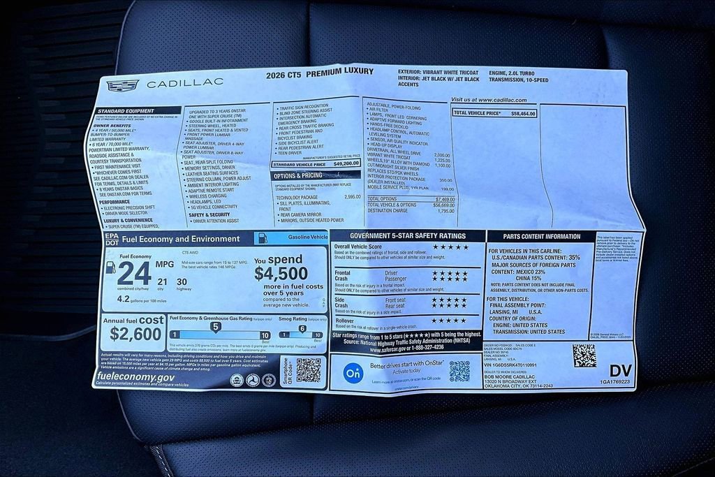 New 2026 Cadillac CT5 Premium Luxury w/ Technology Package image 14