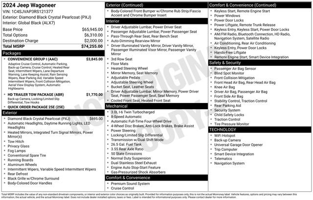 New 2024 Jeep Wagoneer 4WD w/ Convenience Group I image 4