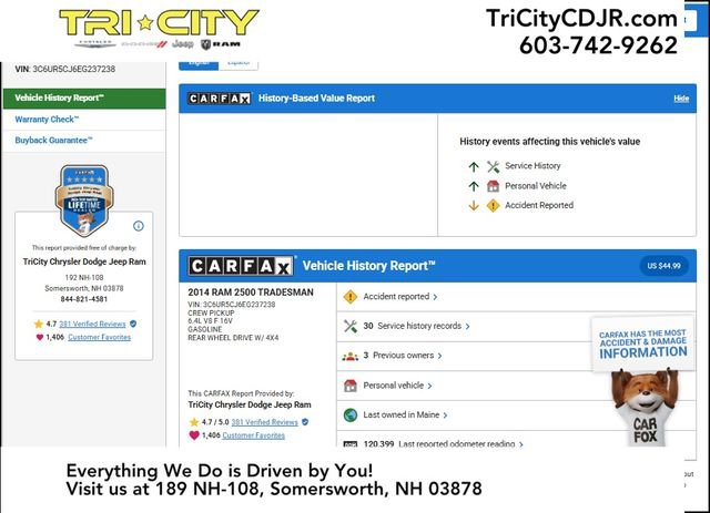 Used 2014 RAM 2500 Tradesman w/ Chrome Appearance Group image 1