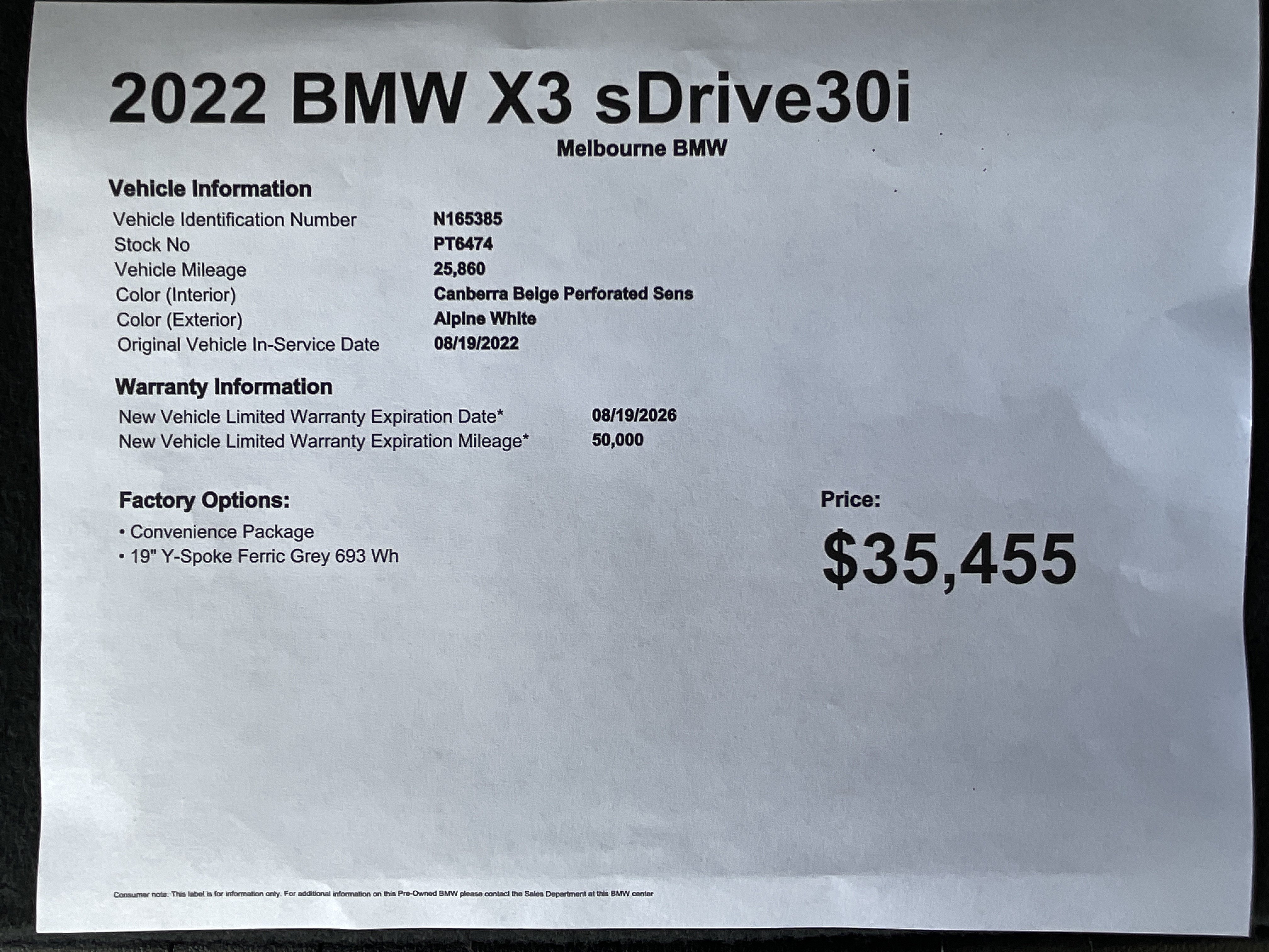 Used 2022 BMW X3 sDrive30i w/ Convenience Package w/ZPA RWD image 37