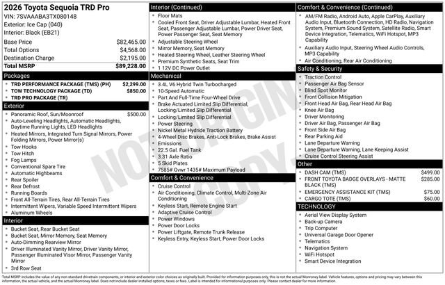 Certified 2026 Toyota Sequoia TRD Pro w/ TRD Performance Package (TMS) AWD/4WD image 33