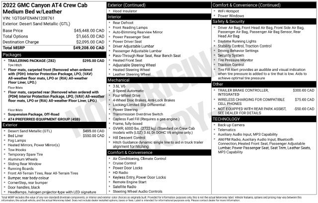 Used 2022 GMC Canyon AT4 w/ Trailering Package AWD/4WD image 32