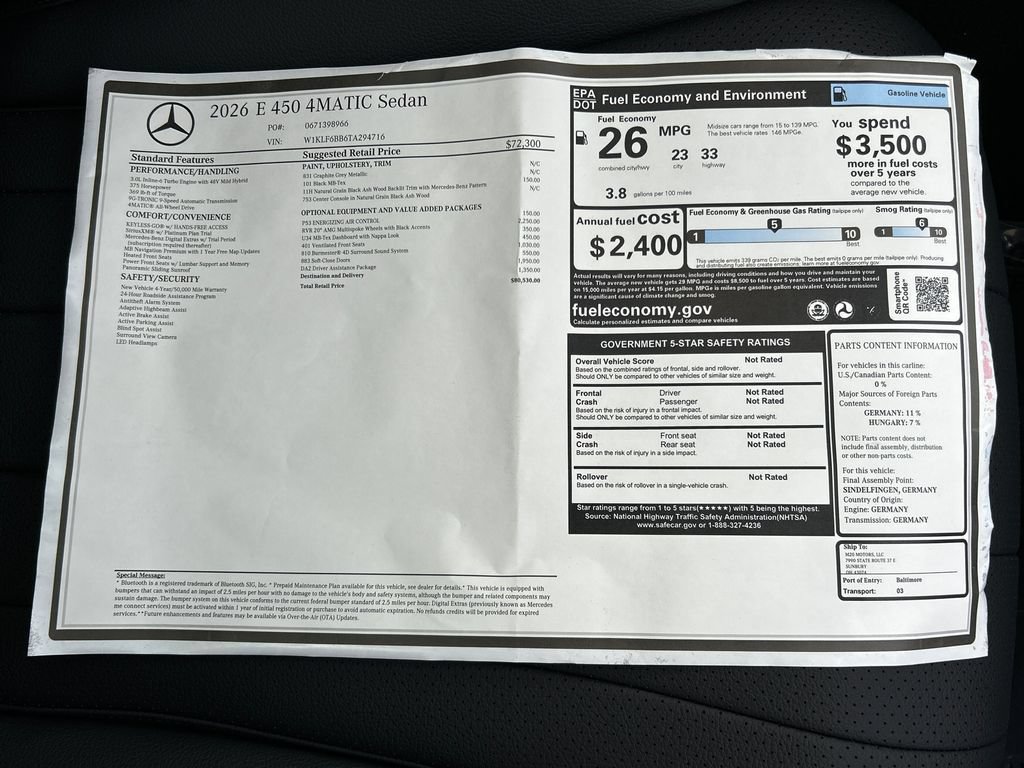 New 2026 Mercedes-Benz E 450 4MATIC Sedan image 38
