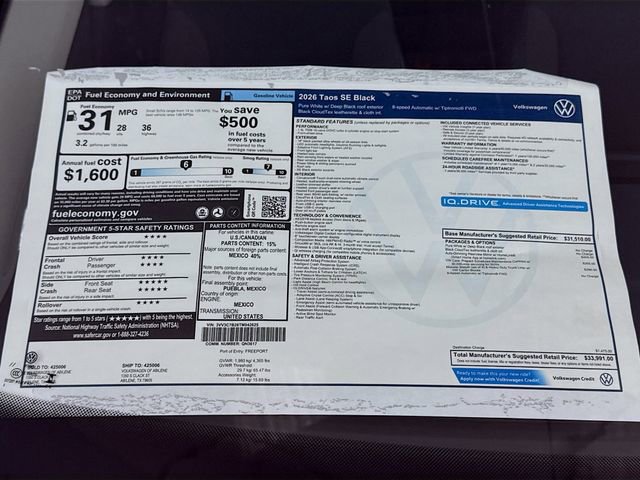 New 2026 Volkswagen Taos SE image 19