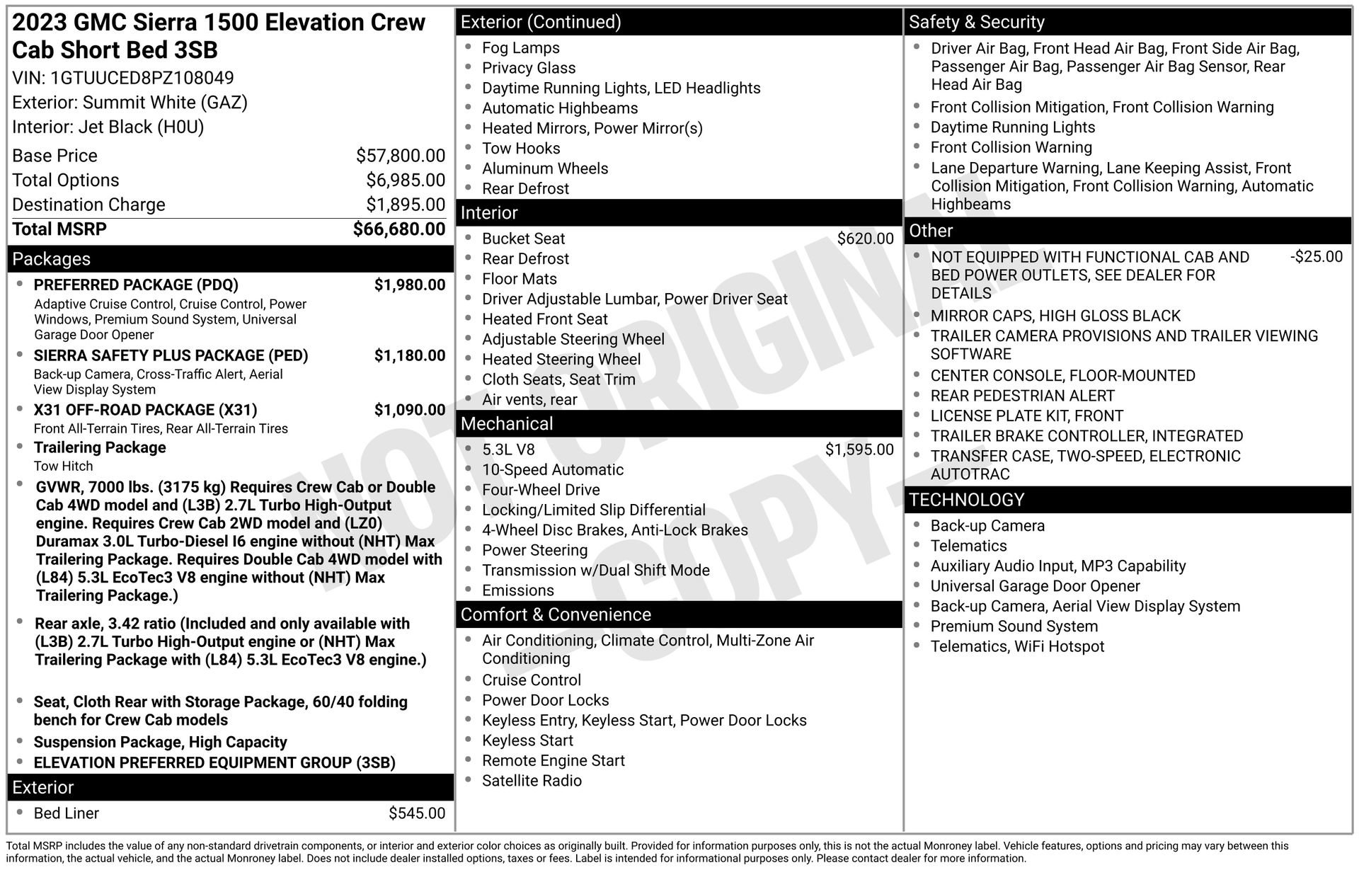 Used 2023 GMC Sierra 1500 Elevation w/ Preferred Package image 3