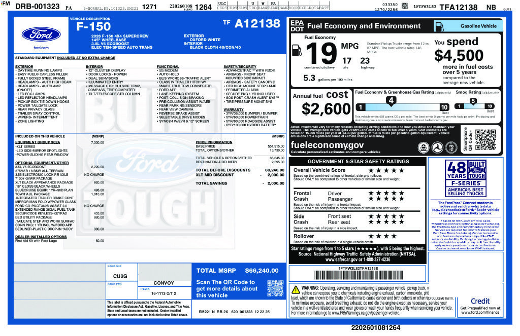 New 2026 Ford F150 XLT w/ Equipment Group 302A MID AWD/4WD image 6