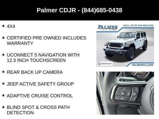 Certified 2025 Jeep Wrangler Unlimited Rubicon 4xe w/ Safety Group AWD/4WD image 6